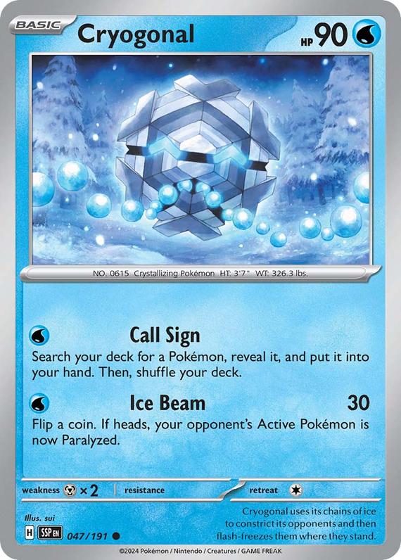 Cryogonal (47/191) SV Surging Sparks Common Pokemon Card TCG