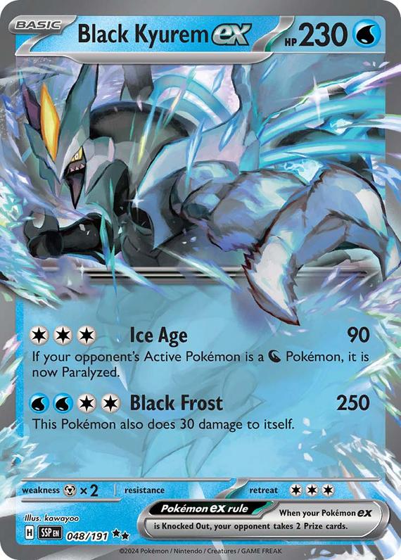 Black Kyurem ex (48/191) SV Surging Sparks Double Rare Pokemon Card TCG