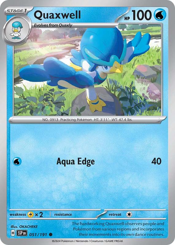 Quaxwell (51/191) SV Surging Sparks Common Pokemon Card TCG