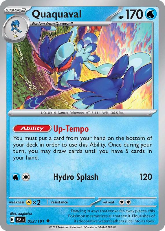 Quaquaval (52/191) SV Surging Sparks Uncommon Pokemon Card TCG