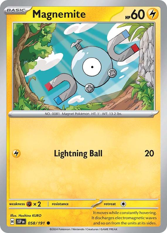 Magnemite (58/191) SV Surging Sparks Common Pokemon Card TCG