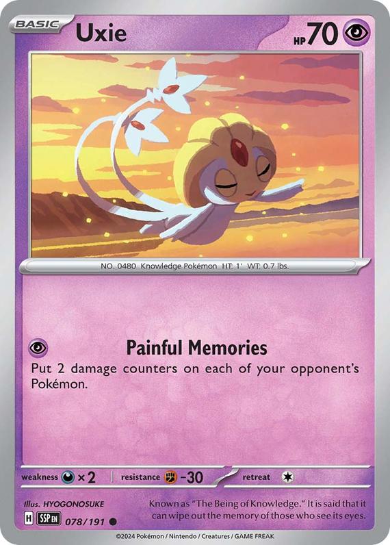 Uxie (78/191) SV Surging Sparks Common Pokemon Card TCG