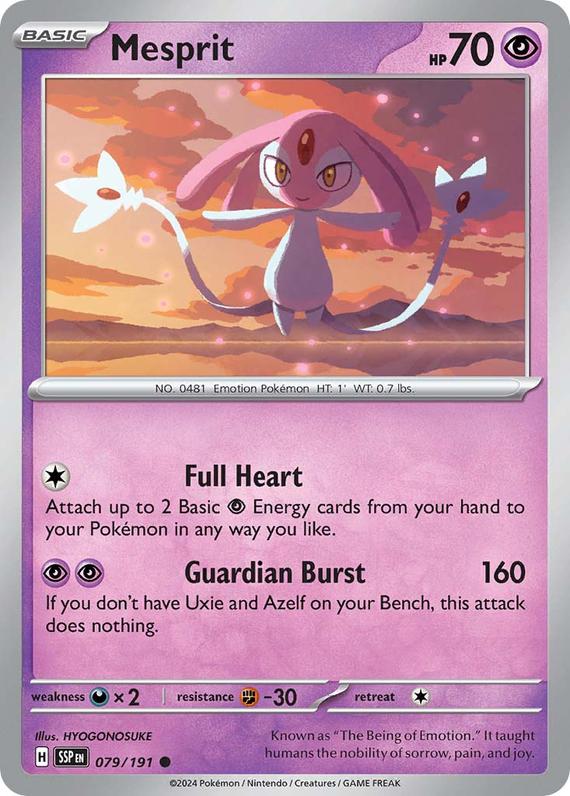 Mesprit (79/191) SV Surging Sparks Common Pokemon Card TCG