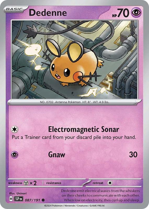 Dedenne (87/191) SV Surging Sparks Common Pokemon Card TCG
