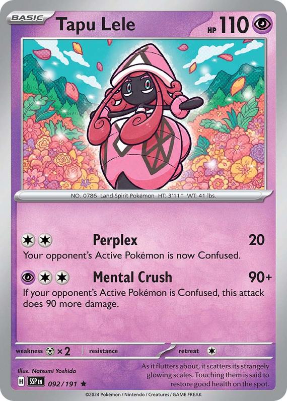Tapu Lele (92/191) SV Surging Sparks Rare Pokemon Card TCG