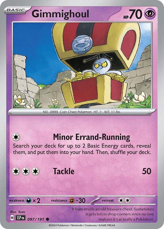 Gimmighoul (97/191) SV Surging Sparks Common Pokemon Card TCG