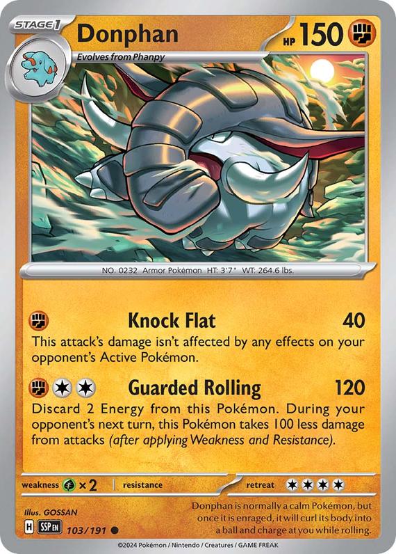 Donphan (103/191) SV Surging Sparks Common Pokemon Card TCG