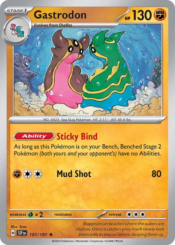 Gastrodon (107/191) SV Surging Sparks Rare Pokemon Card TCG