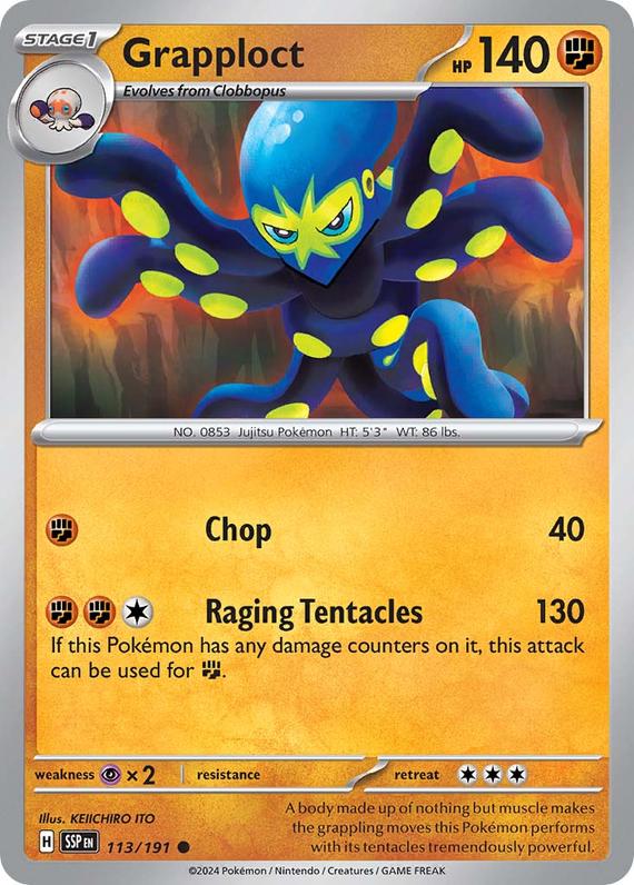 Grapploct (113/191) SV Surging Sparks Common Pokemon Card TCG