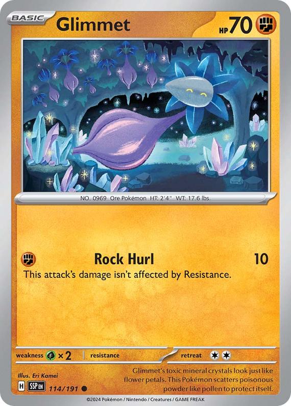 Glimmet (114/191) SV Surging Sparks Common Pokemon Card TCG