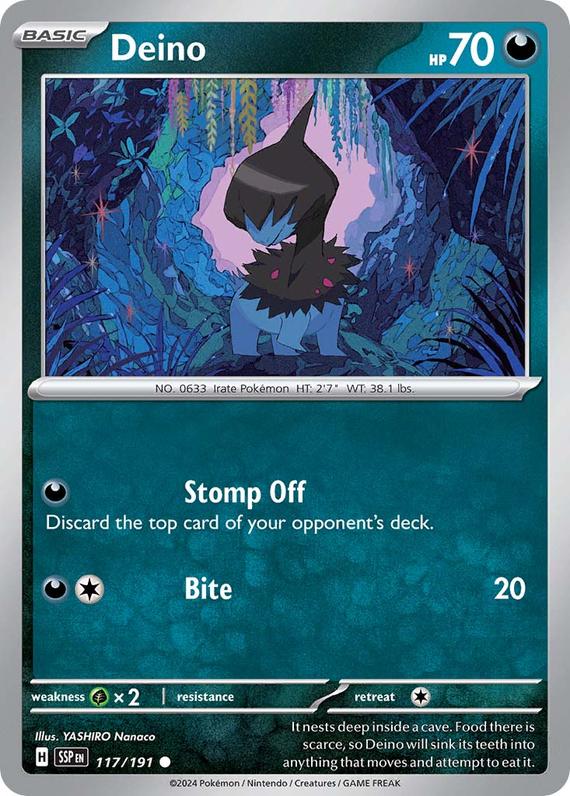 Deino (117/191) SV Surging Sparks Common Pokemon Card TCG