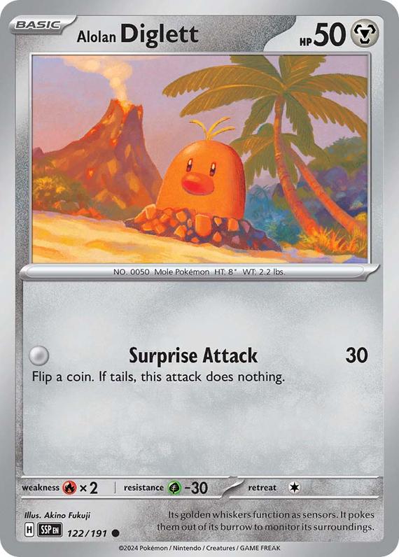 Alolan Diglett (122/191) SV Surging Sparks Common Pokemon Card TCG