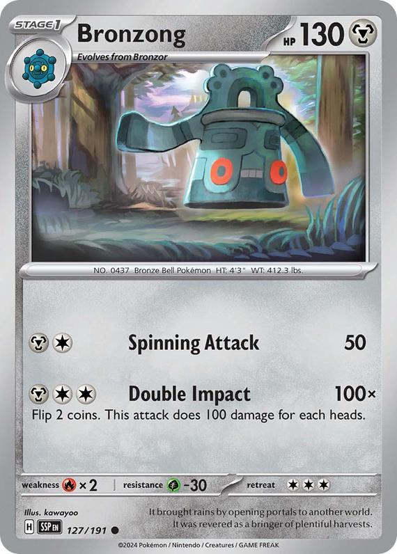 Bronzong (127/191) SV Surging Sparks Common Pokemon Card TCG