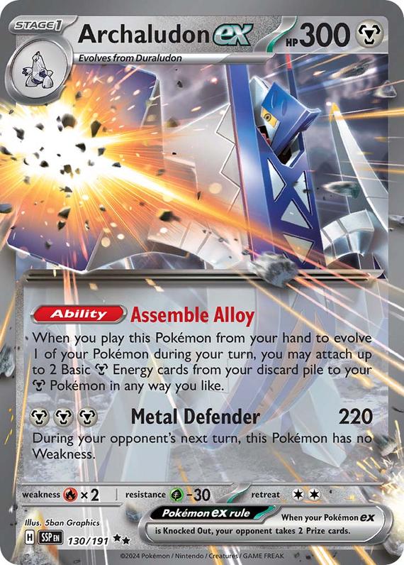 Archaludon ex (130/191) SV Surging Sparks Double Rare Pokemon Card TCG