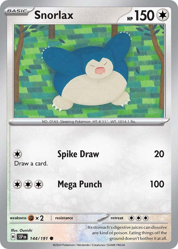 Snorlax (144/191) SV Surging Sparks Common Pokemon Card TCG