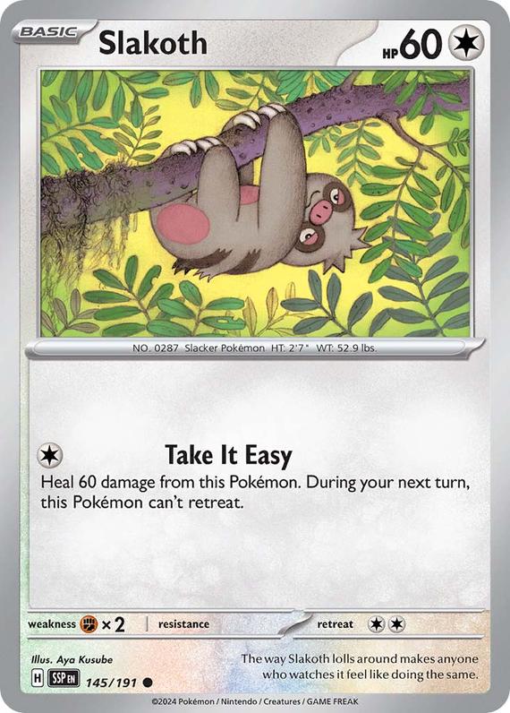 Slakoth (145/191) SV Surging Sparks Common Pokemon Card TCG