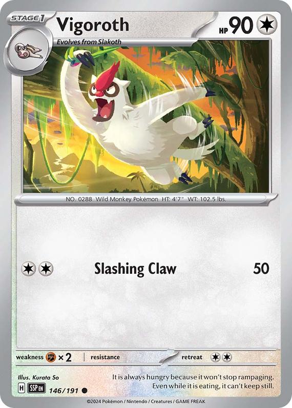 Vigoroth (146/191) SV Surging Sparks Common Pokemon Card TCG