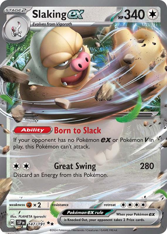 Slaking ex (147/191) SV Surging Sparks Double Rare Pokemon Card TCG