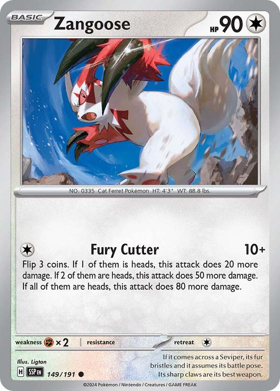 Zangoose (149/191) SV Surging Sparks Common Pokemon Card TCG
