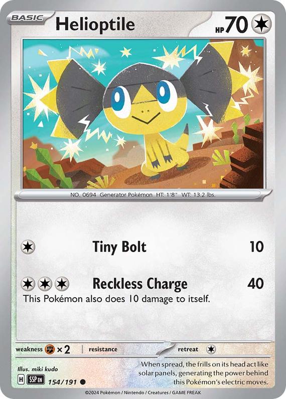 Helioptile (154/191) SV Surging Sparks Common Pokemon Card TCG