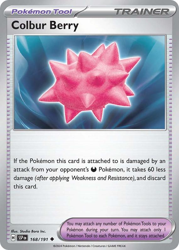 Colbur Berry (168/191) SV Surging Sparks Uncommon Pokemon Card TCG