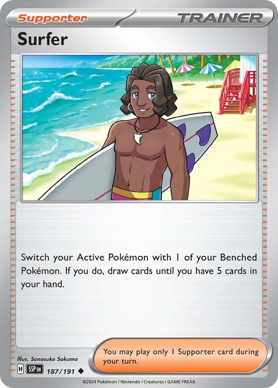 Surfer (187/191) SV Surging Sparks Uncommon Pokemon Card TCG