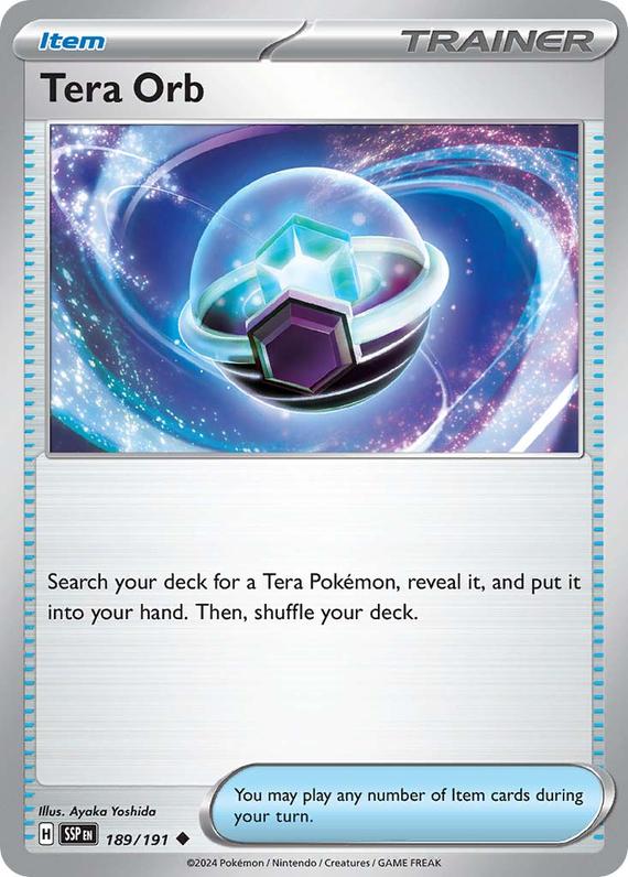 Tera Orb (189/191) SV Surging Sparks Reverse Holo Uncommon Pokemon Card TCG