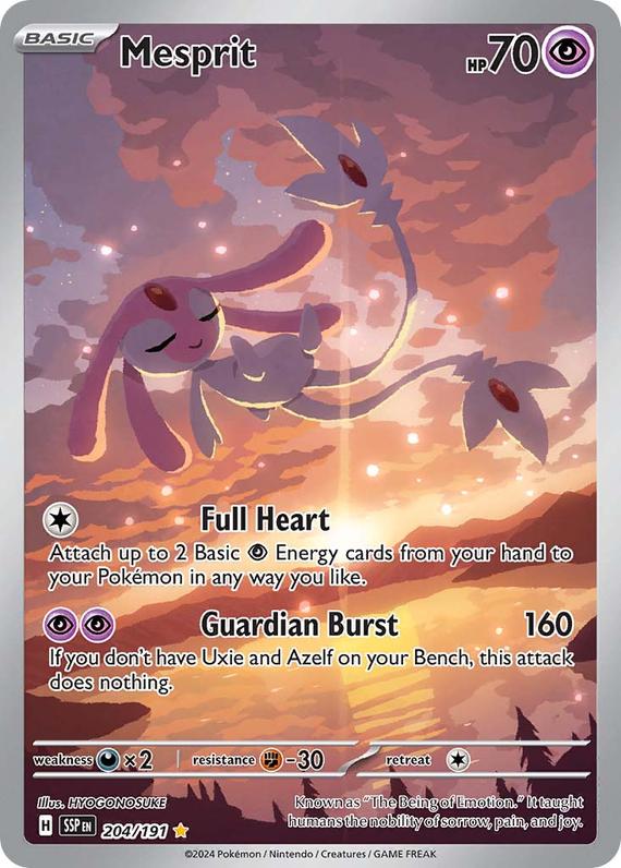 Mesprit (204/191) SV Surging Sparks Illustration Rare Pokemon Card TCG