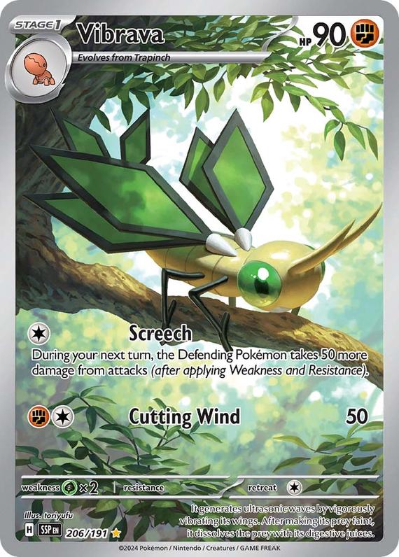 Vibrava (206/191) SV Surging Sparks Illustration Rare Pokemon Card TCG