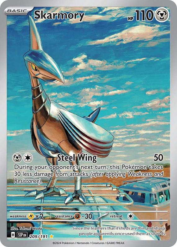 Skarmory (209/191) SV Surging Sparks Illustration Rare Pokemon Card TCG