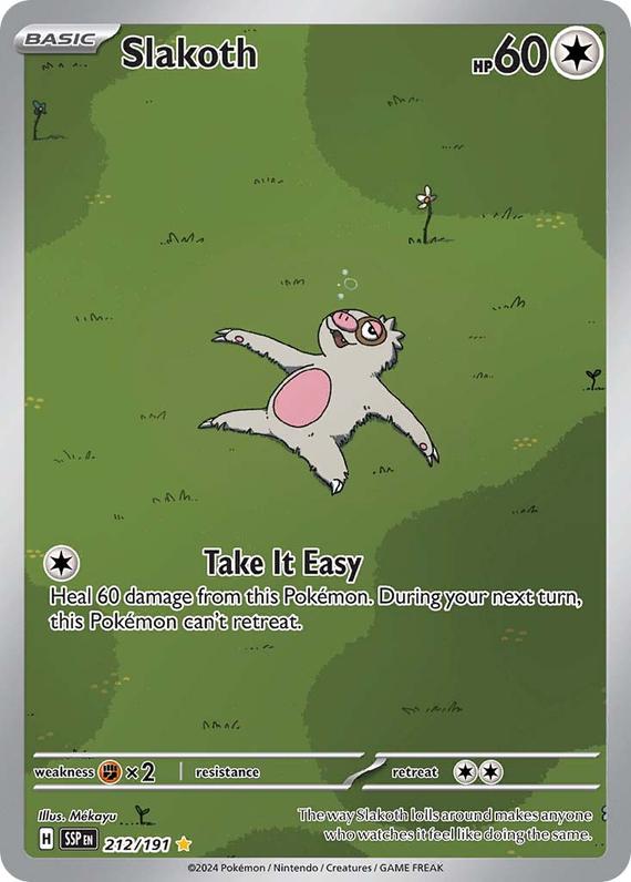 Slakoth (212/191) SV Surging Sparks Illustration Rare Pokemon Card TCG