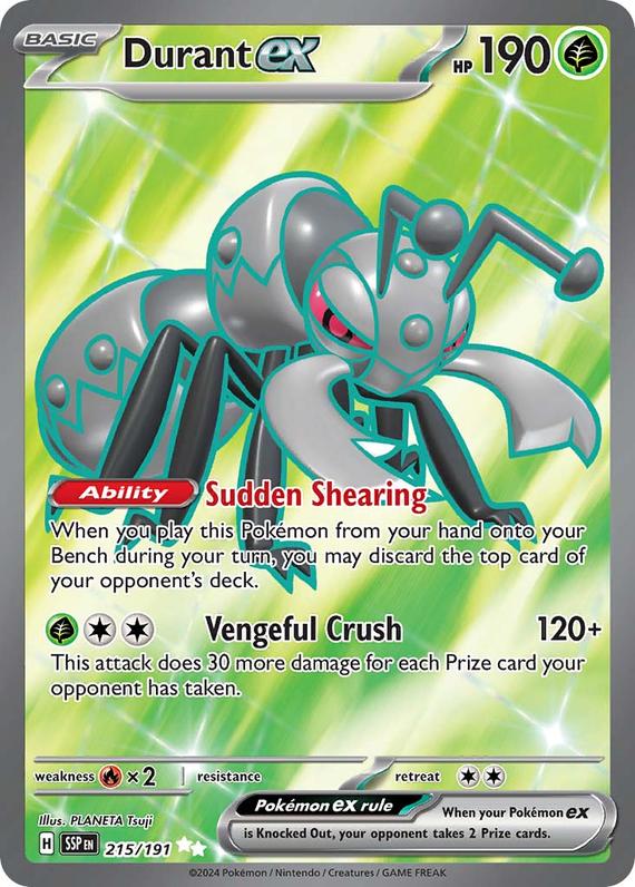 Durant ex (215/191) SV Surging Sparks Ultra Rare Pokemon Card TCG