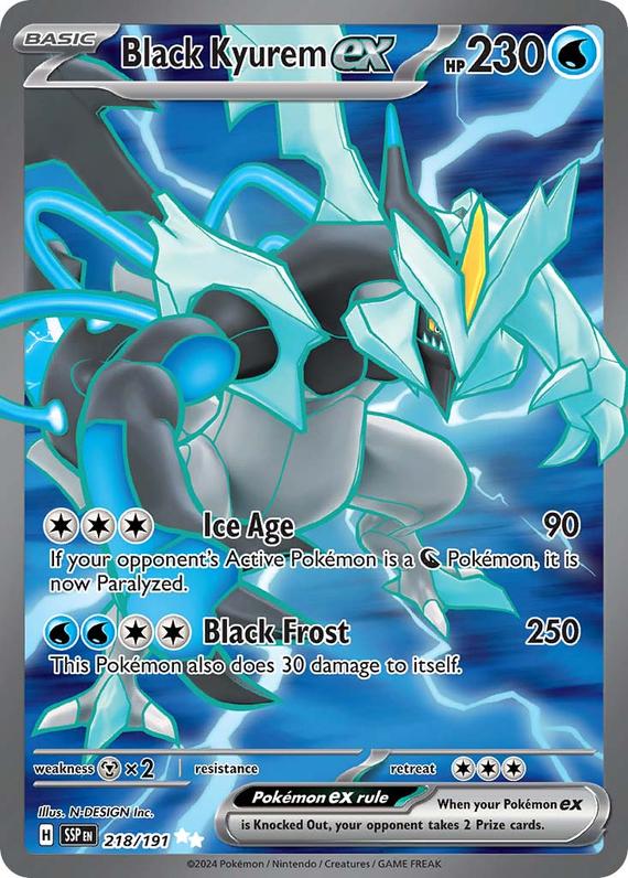 Black Kyurem ex (218/191) SV Surging Sparks Ultra Rare Pokemon Card TCG