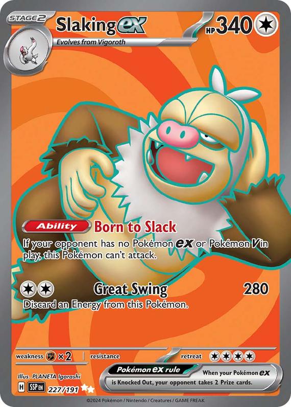 Slaking ex (227/191) SV Surging Sparks Ultra Rare Pokemon Card TCG
