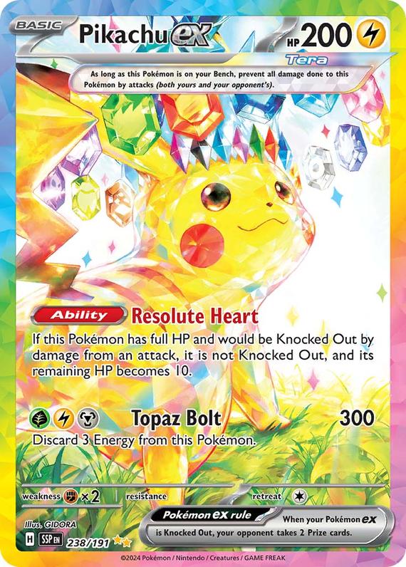 Pikachu ex (238/191) SV Surging Sparks Special Illustration Rare Pokemon Card TCG