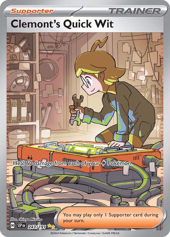 Clemonts Quick Wit (243/191) SV Surging Sparks Special Illustration Rare Pokemon Card TCG