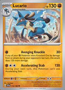 Lucario 114/198 SV Scarlet and Violet Base Set Uncommon Pokemon Card TCG Near Mint