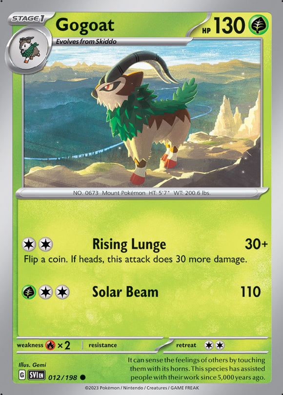 Gogoat 012/198 SV Scarlet and Violet Base Set Common Pokemon Card TCG – Kawaii Collector