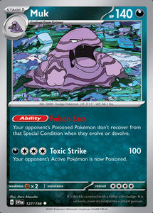 Muk 127/198 SV Scarlet and Violet Base Set Uncommon Pokemon Card TCG Near Mint