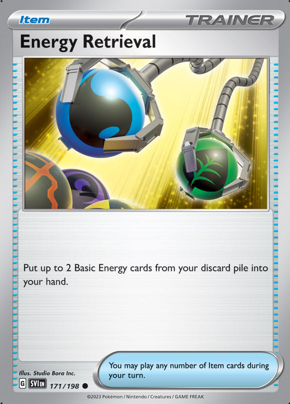 Energy Retrieval 171/198 SV Scarlet and Violet Base Common Trainer Pokemon Card TCG Near Mint