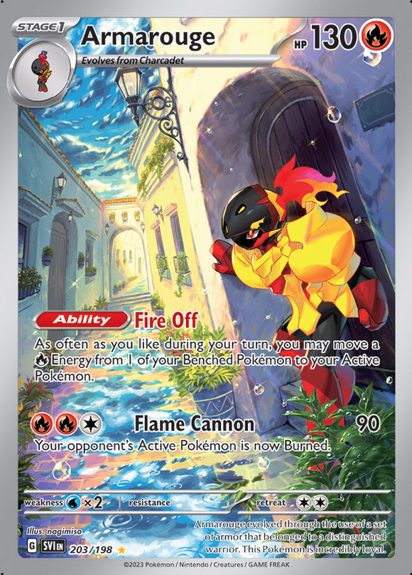 Armarouge 203/198 SV Scarlet and Violet Base Set Full Art Illustration Rare Pokemon Card TCG Near Mint