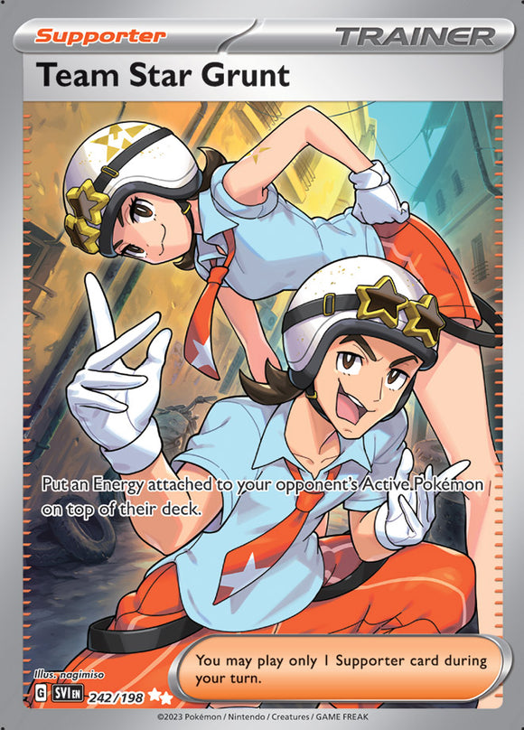 Team Star Grunt 242/198 SV Scarlet and Violet Base Set Full Art Ultra Rare Pokemon Card TCG Near Mint