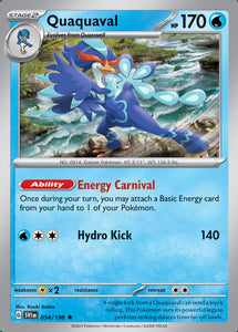 Quaquaval 054/198 SV Scarlet and Violet Base Set Holo Rare Pokemon Car Kawaii Collector Quaquaval 054/198 SV Scarlet and Violet Base Set Holo Rare Pokemon Car Kawaii Collector