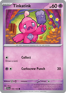 Tinkatink 100/193 SV Paldea Evolved Common Pokemon Card TCG Near Mint