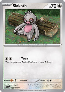 Slakoth 160/193 SV Paldea Evolved Common Pokemon Card TCG Near Mint