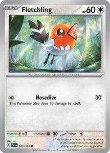 Fletchling 163/193 SV Paldea Evolved Common Pokemon Card TCG Near Mint