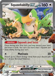 Squawkabilly ex 169/193 SV Paldea Evolved Double Rare Pokemon Card TCG Near Mint