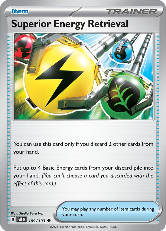 Superior Energy Retrieval 189/193 SV Paldea Evolved Uncommon Trainer Pokemon Card TCG Near Mint