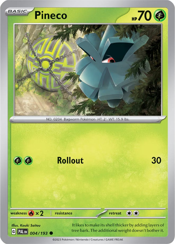 Pineco 004/193 SV Paldea Evolved Common Pokemon Card TCG Near Mint