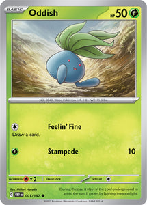 Oddish 001/197 SV Obsidian Flames Common Pokemon Card TCG Near Mint